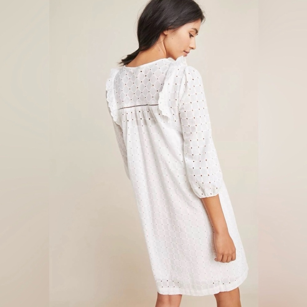 Anthropologie / XS / Eyelet Broderie Lace Dress / Beach, Cottage, Coastal, Boho - Picture 2 of 11